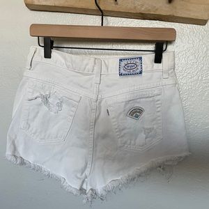 RARE WHITE LEVI SHORTS